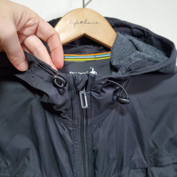 SMARTWOOL Phd Ultra Light Sport Anorak Windbreaker Coat Jacket Black Women Large - Picture 4 of 16